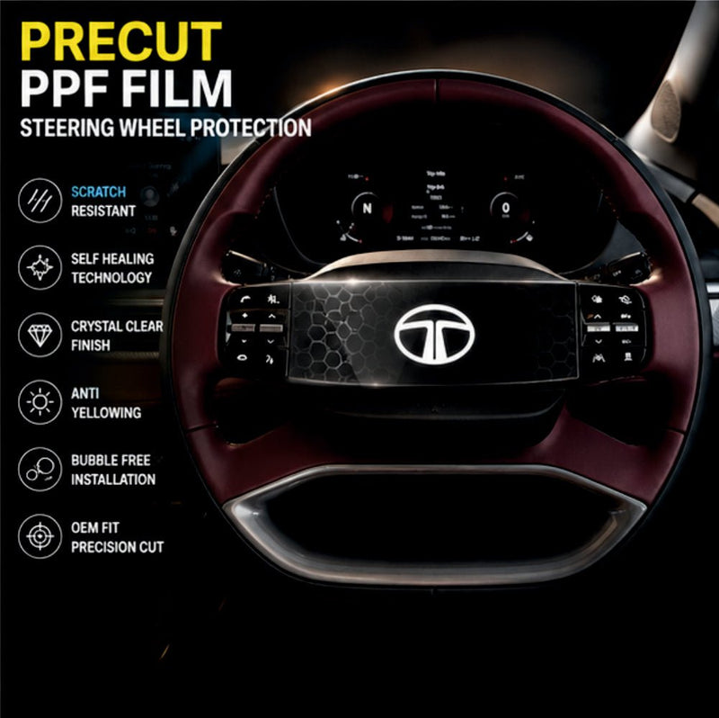 Tata Harrier EV Steering Wheel Precut PPF Film -SP_HARRIER_EV_STR_PPF