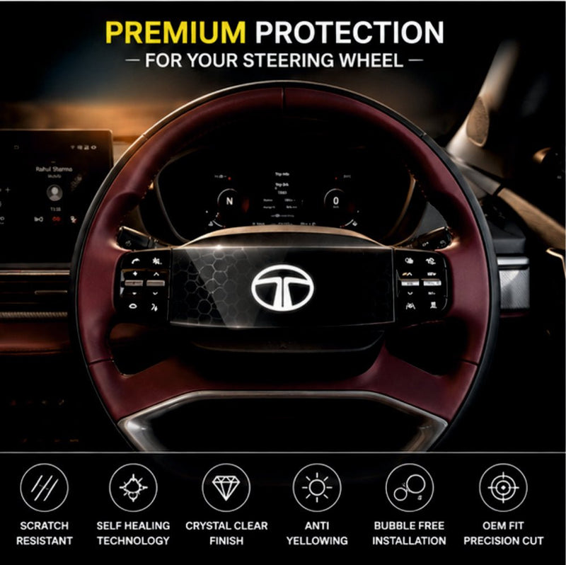 Tata Harrier Steering Wheel Precut PPF Film -SP_HARRIER_STR_PPF