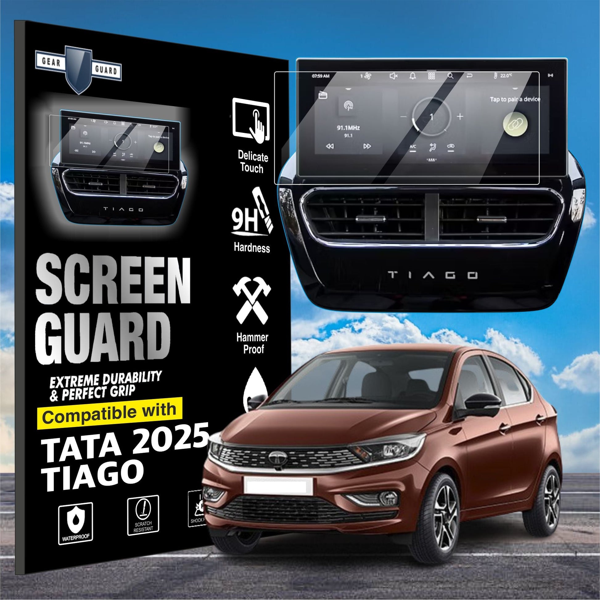 TATA New Tiago 2025 Accessories Touch Screen Guard - TATA_TIAGO_10INFO