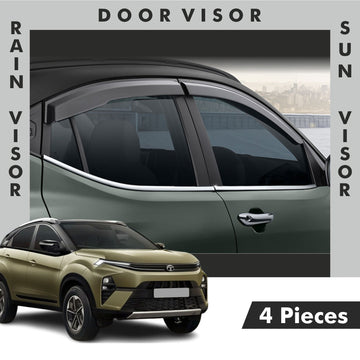 Tata Nexon Door Visor | Rain Visor | Sun Visor [2023 - 2025] - DV_NEXON_23-25_BLK