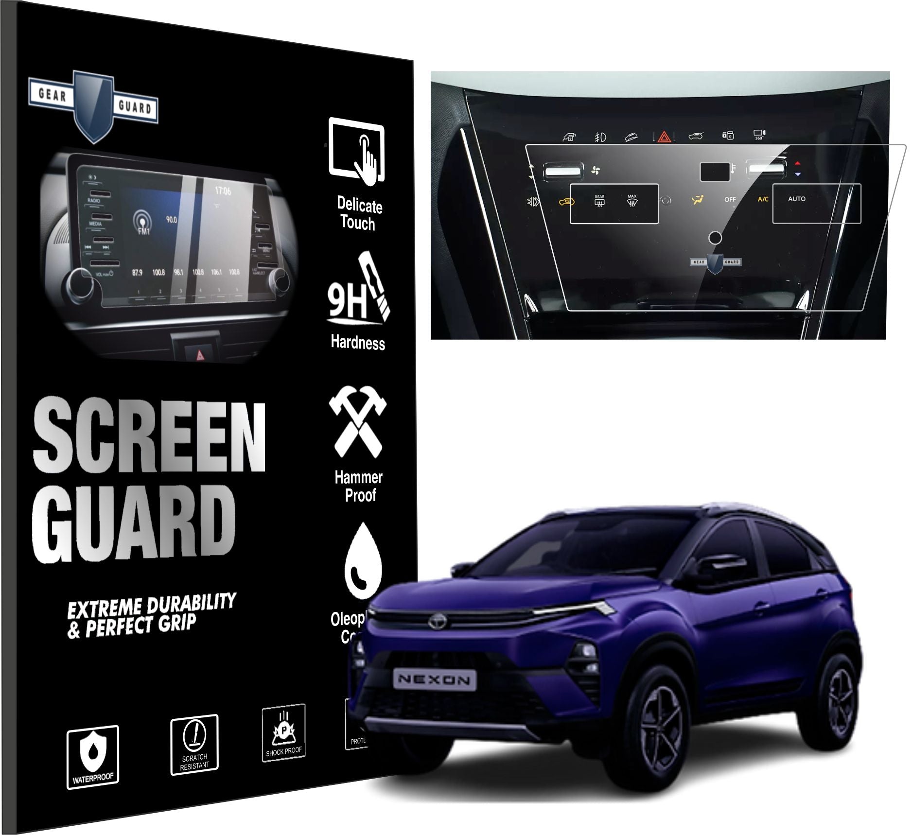 Tata Nexon Facelift Car Accessories AC Vent Touch Screen Protector -NEXON_AC_C