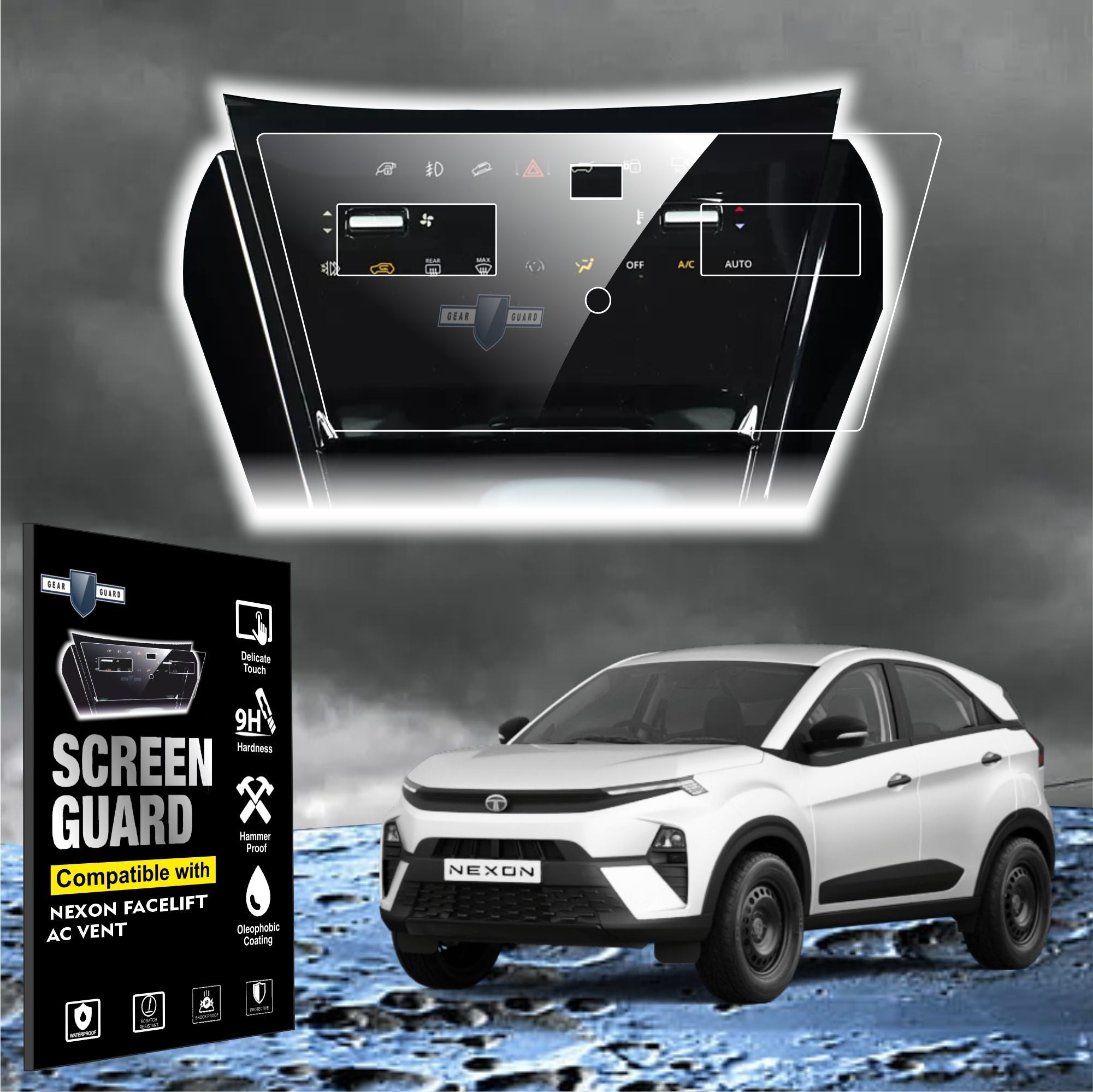 Tata Nexon Facelift / Curvv / Curvv.ev / Nexon.Ev Car Accessories AC Vent Touch Screen Protector - NEXON_AC_C
