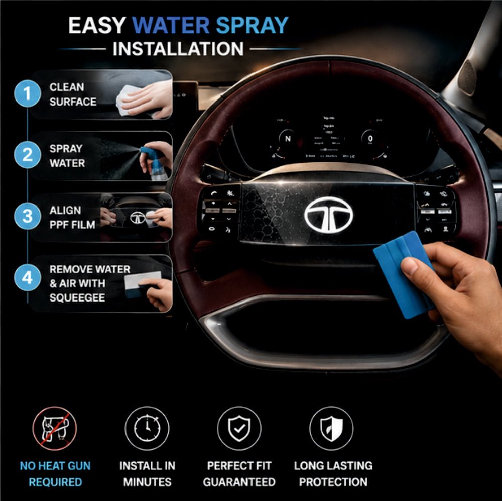 Tata Nexon Steering Wheel Interior Precut PPF Film -SP_NEXON_STR_PPF