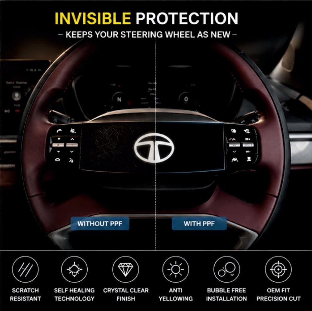 Tata Nexon Steering Wheel Interior Precut PPF Film -SP_NEXON_STR_PPF