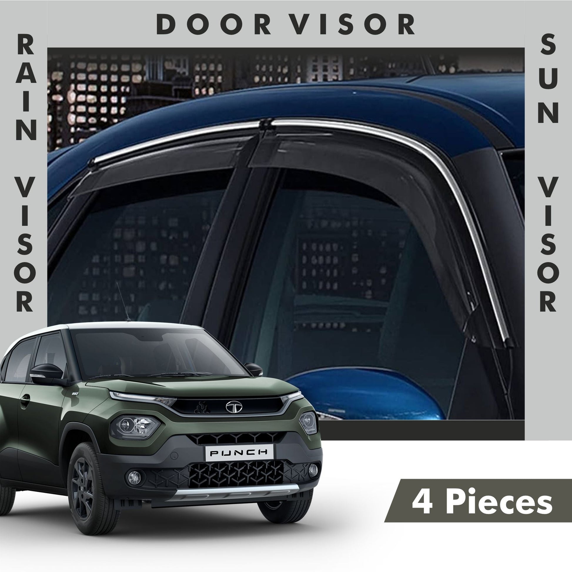 Tata Punch Door Visor | Rain Visor | Sun Visor [2024 - 2025] - DV_PUNCH_24-25_CHL