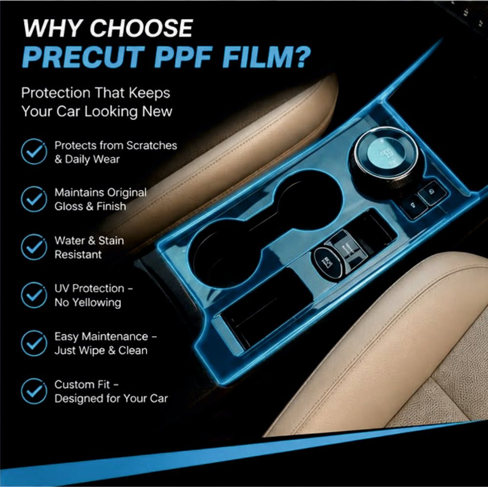 Tata Punch EV Gear Consol Interior Precut PPF FILM - [Electronic Parking Brake: EPB] -SP_PUNCH_EV_GEAR_PPF