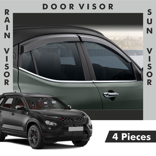 Tata Safari Door Visor | Rain Visor | Sun Visor [2023 - 2025] - DV_SAFARI_23-25_BLK
