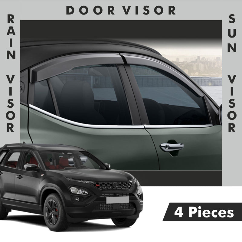 Tata Safari Door Visor | Rain Visor | Sun Visor [2023 - 2025] - DV_SAFARI_23-25_BLK