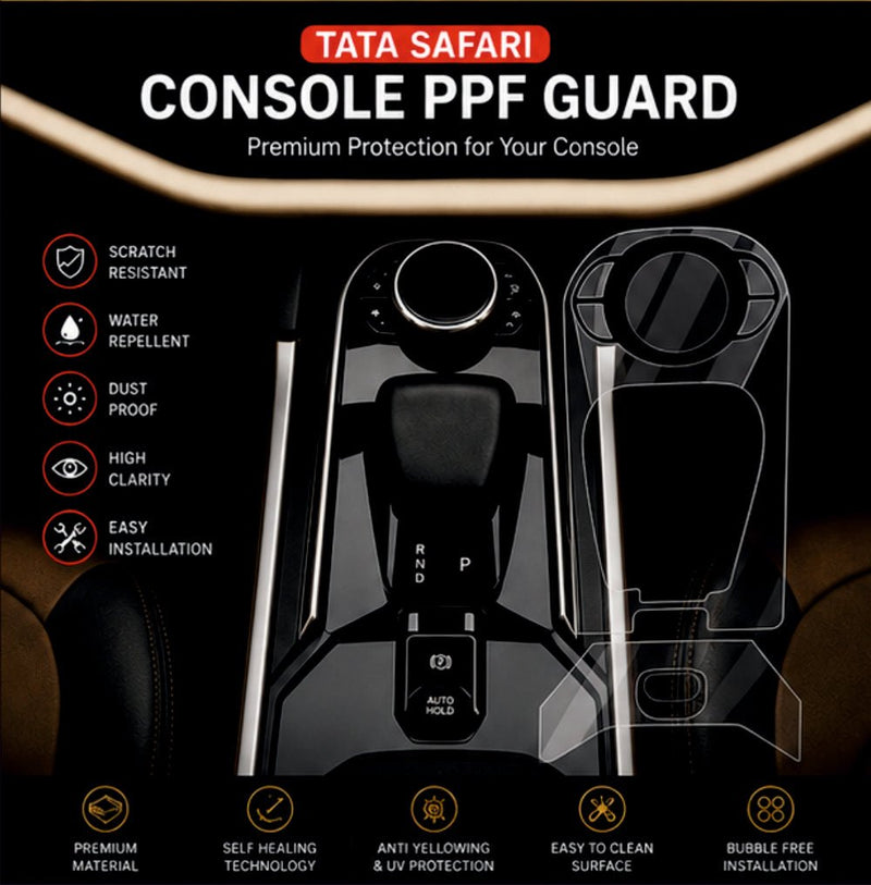 Tata Safari interior Gear Panel Precut PPF -SP_SAFARI_GEAR_PPF