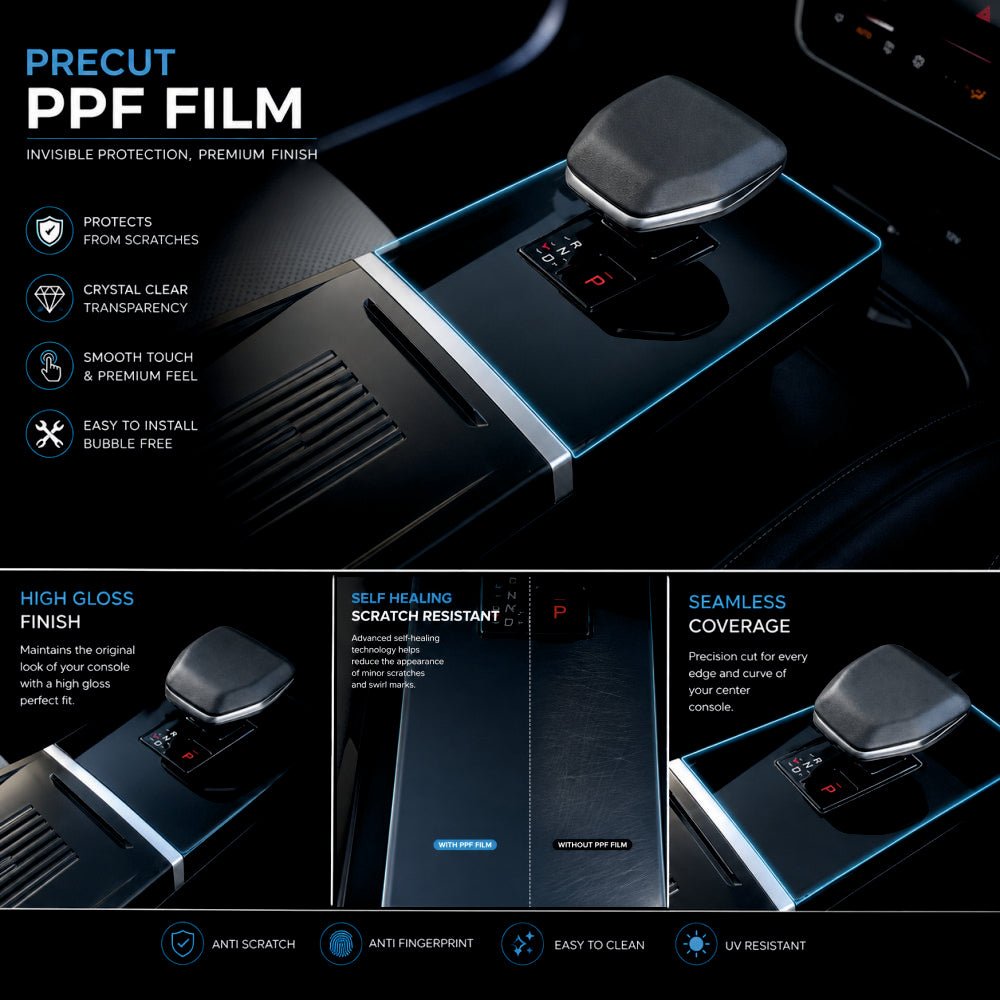 TATA Sierra Automatic Gear Panel Interior Precut PPF Guard -SP_SIERRA_GEAR_PPF