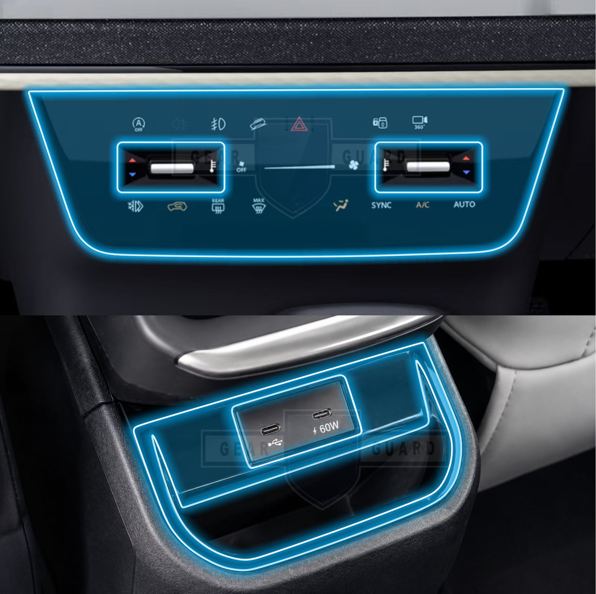 TATA Sierra Front and Rear AC Vent Interior Precut PPF Guard -SIERRA_DUAL_AC_PPF