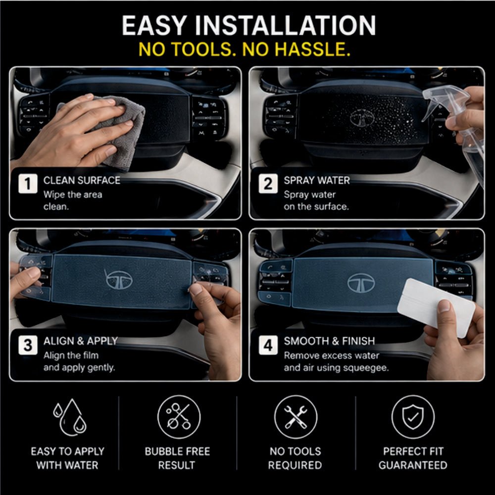 TATA Sierra Steering Interior Precut PPF Guard -SP_SIERRA_STR_PPF
