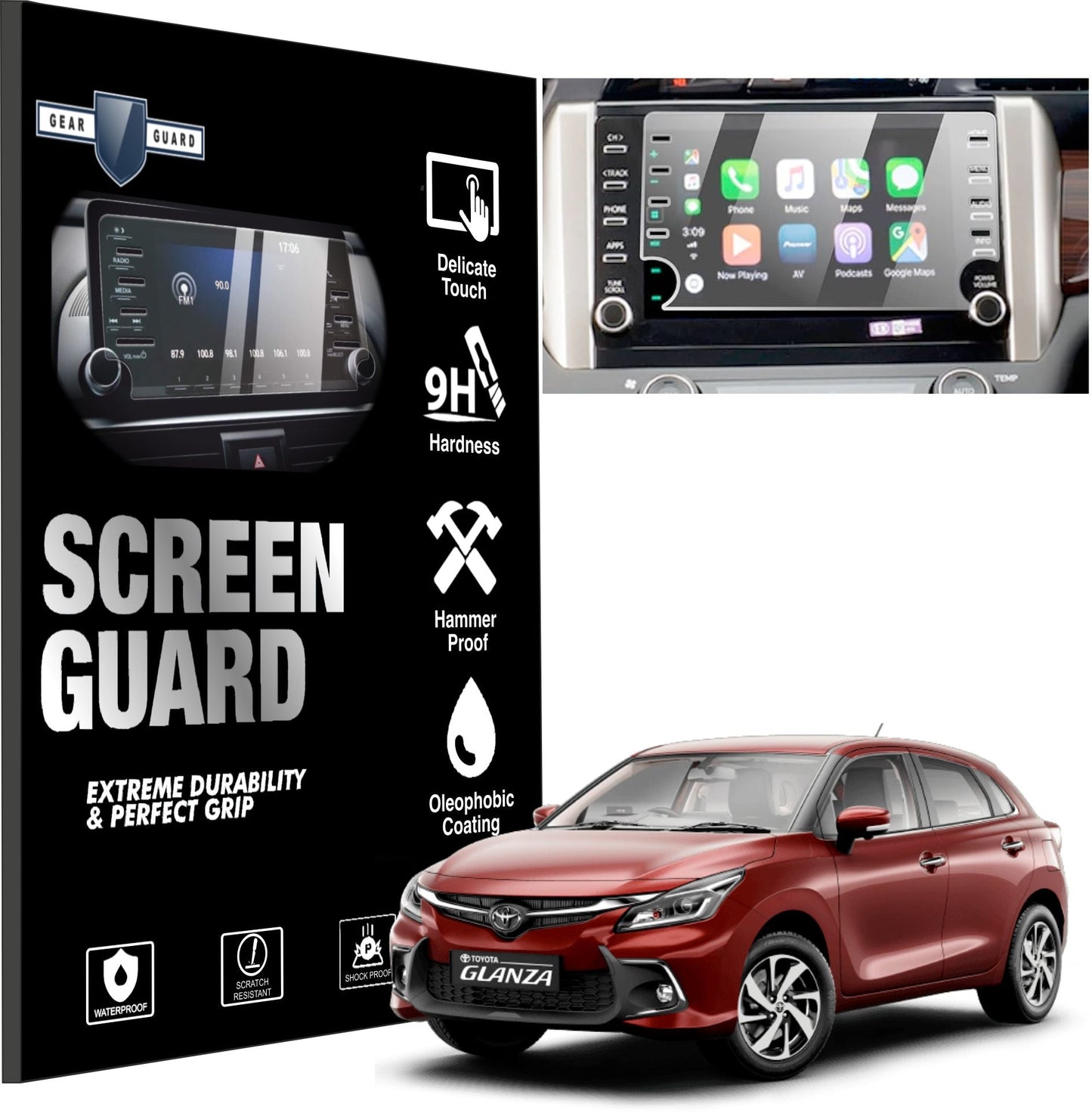 Toyota glanza accessories touch screen guard 2019-2023 -GLANZA