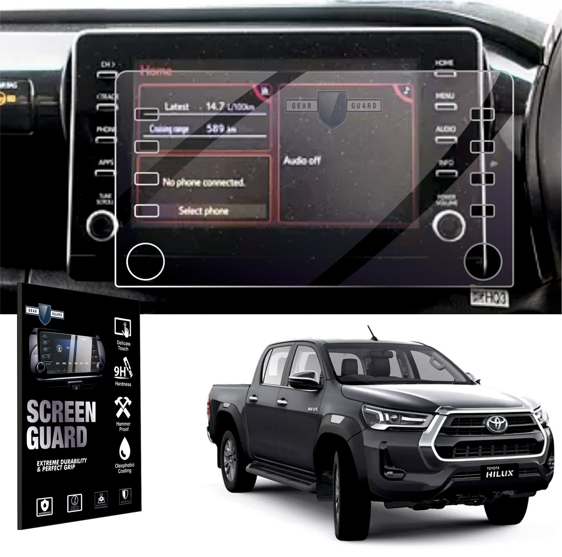 Toyota Hilux Infotainment System Touch Screen Guard - M8C_HILUX