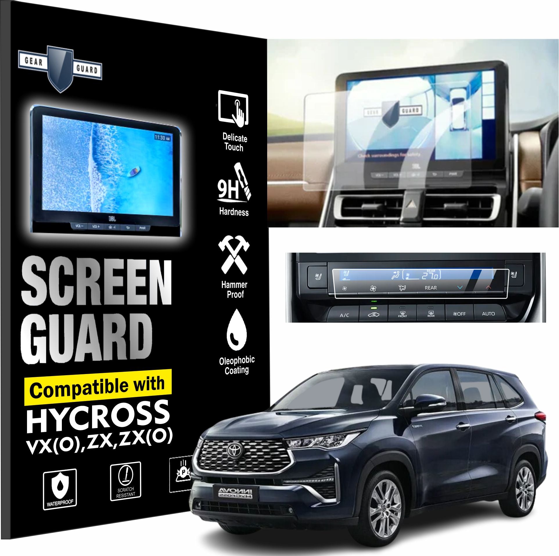 Toyota Innova Hycross Touch Screen Guard With AC Panel Guard [2023 - 2024] - M10C_HYCROSS