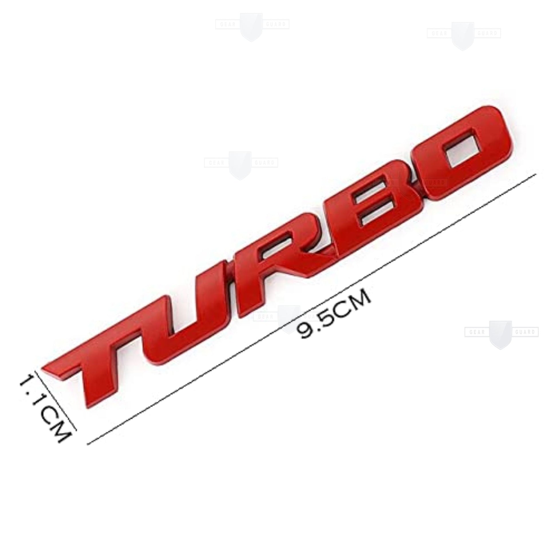 Turbo 3D Emblem | 9.5cm x 1.1cm | All Vehicle Exterior Decorative Logo, Self - Adhesive - STICKER_TURBO_RED
