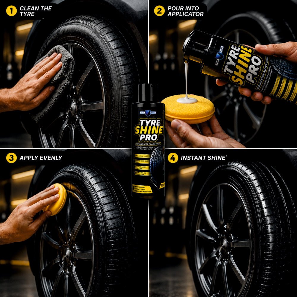 Tyre Shine Pro with Microfiber Applicator – Restores Deep Black Colour & Glossy Shine -TYRE_POLISH