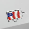 UNITED STATES FLAG Metal Logo Car Badge Emblem | 8cm x 5cm | All Vehicle Exterior Decorative Logo, Self - Adhesive - STICKER_UNITED_STATES