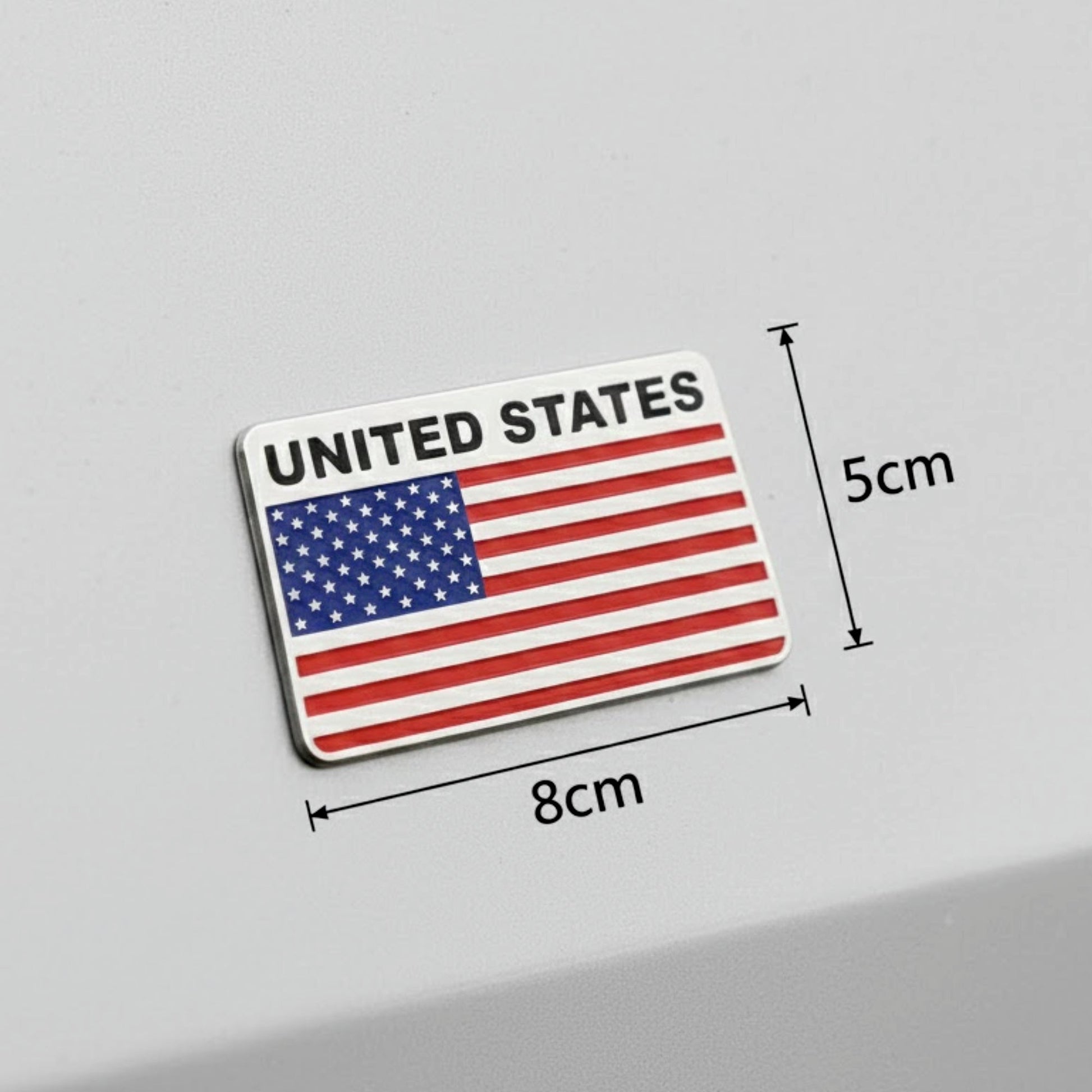 UNITED STATES FLAG Metal Logo Car Badge Emblem | 8cm x 5cm | All Vehicle Exterior Decorative Logo, Self - Adhesive - STICKER_UNITED_STATES