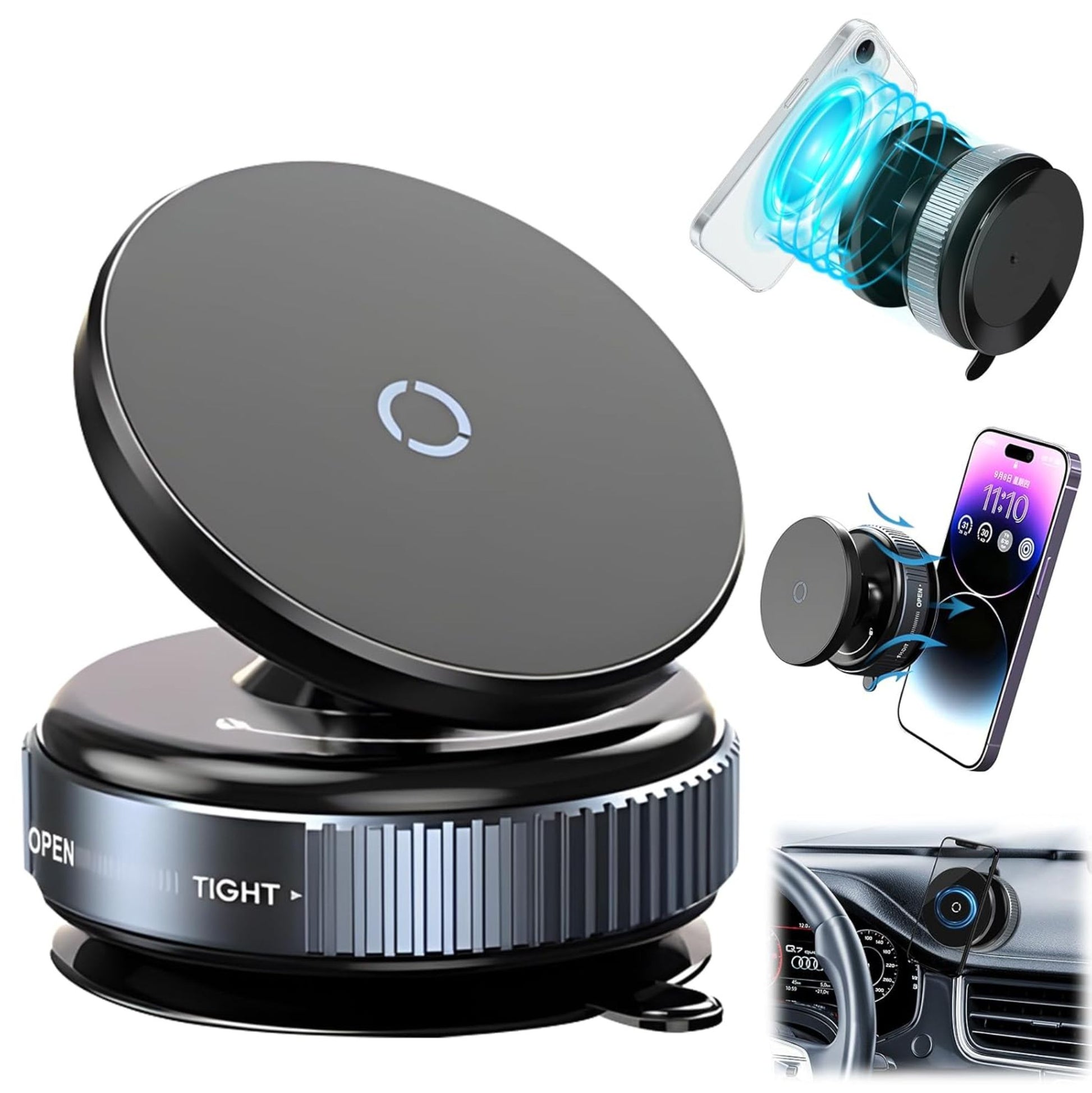 360 magnetic mobile stand mobile holder grip glass flat surface adjustable open tight 