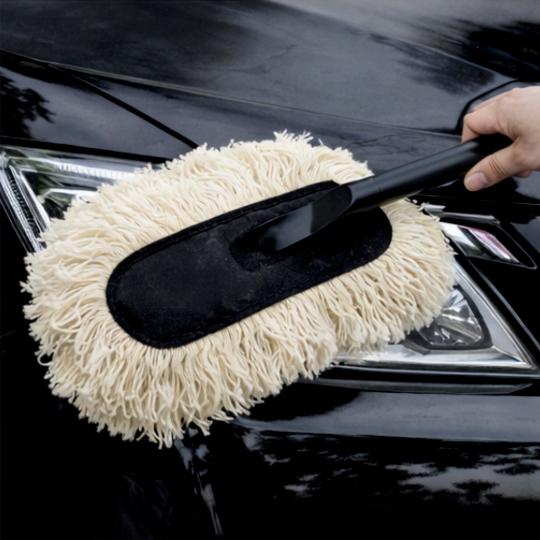 Wax - Treated Cotton Strands Car Duster - LONG_DUSTER_WHITE