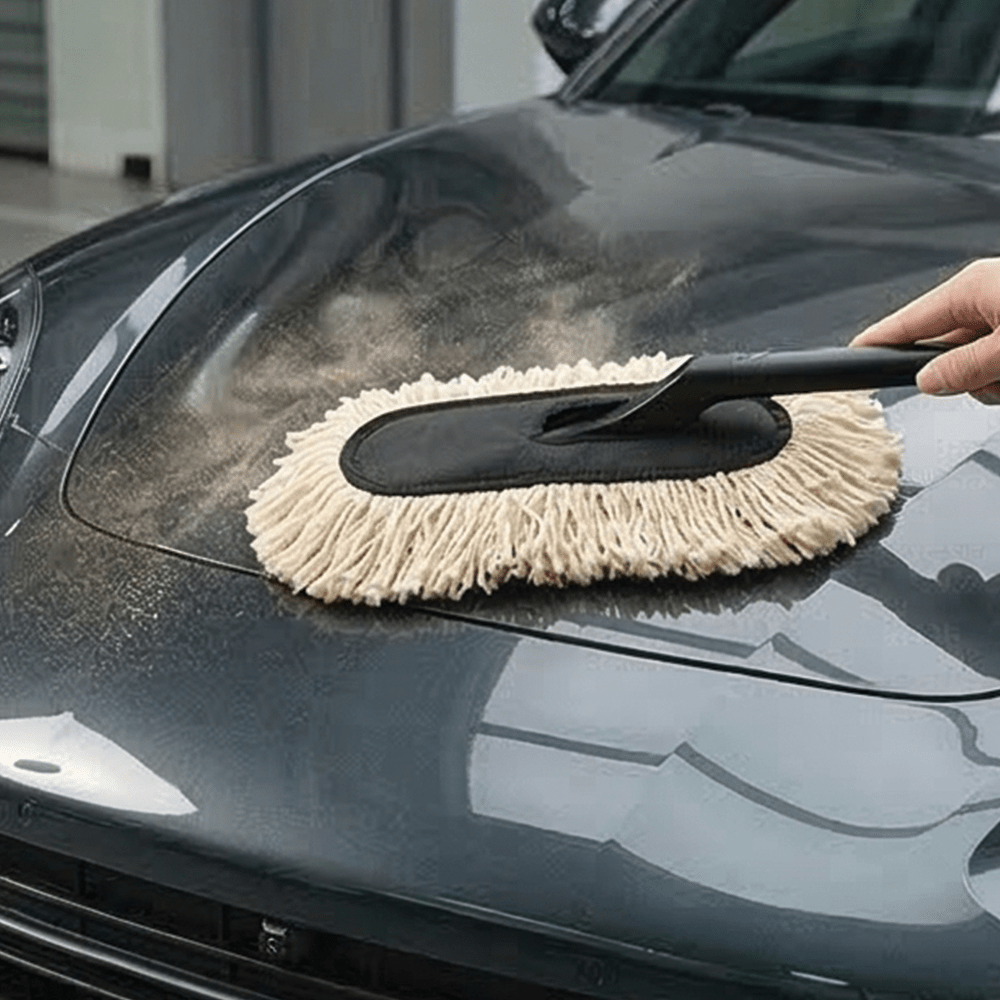 Wax - Treated Cotton Strands Car Duster - LONG_DUSTER_WHITE