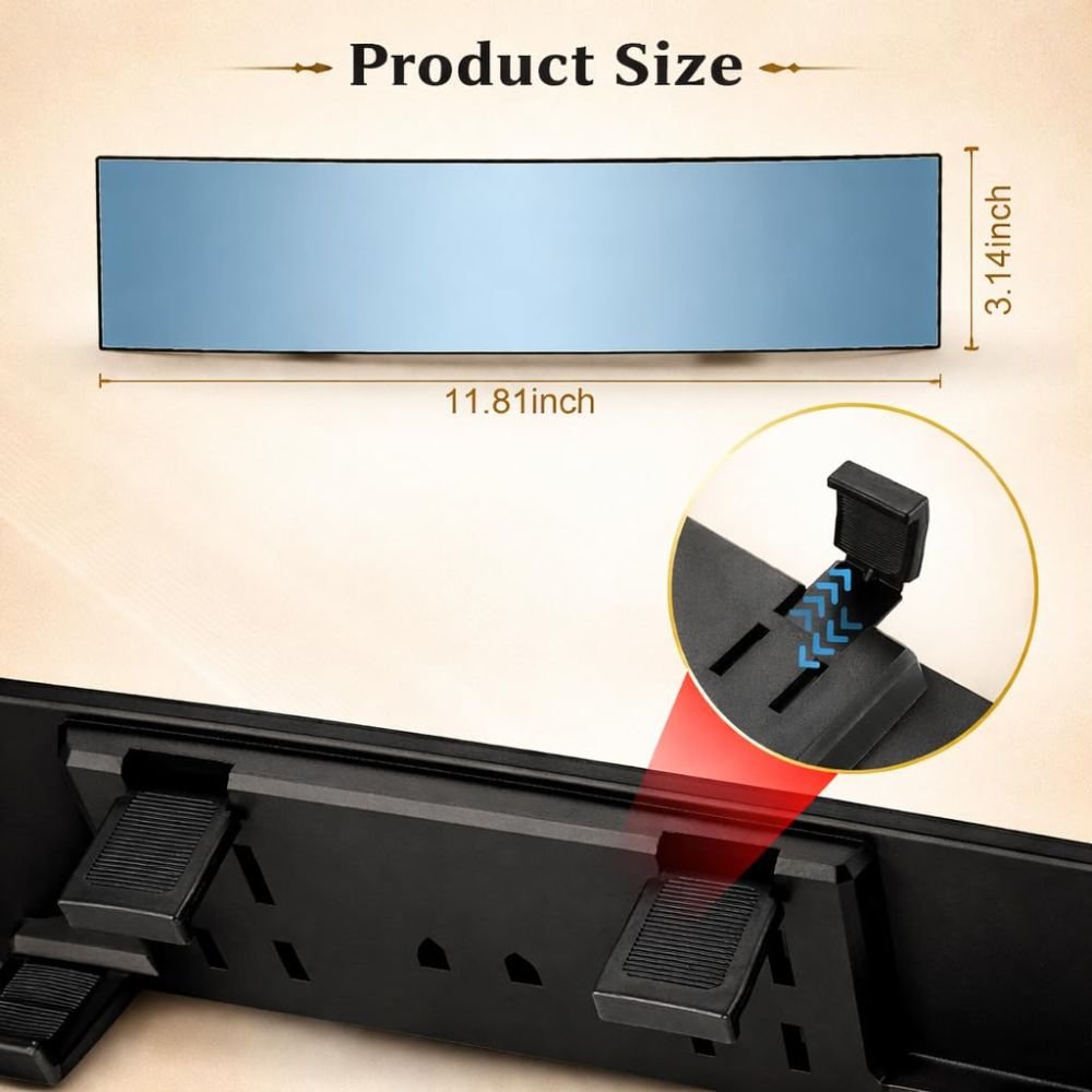 Wide - Angle Rearview Mirror – Anti - Glare & Blind Spot Reduction - REAR_MIRROR_12INCH