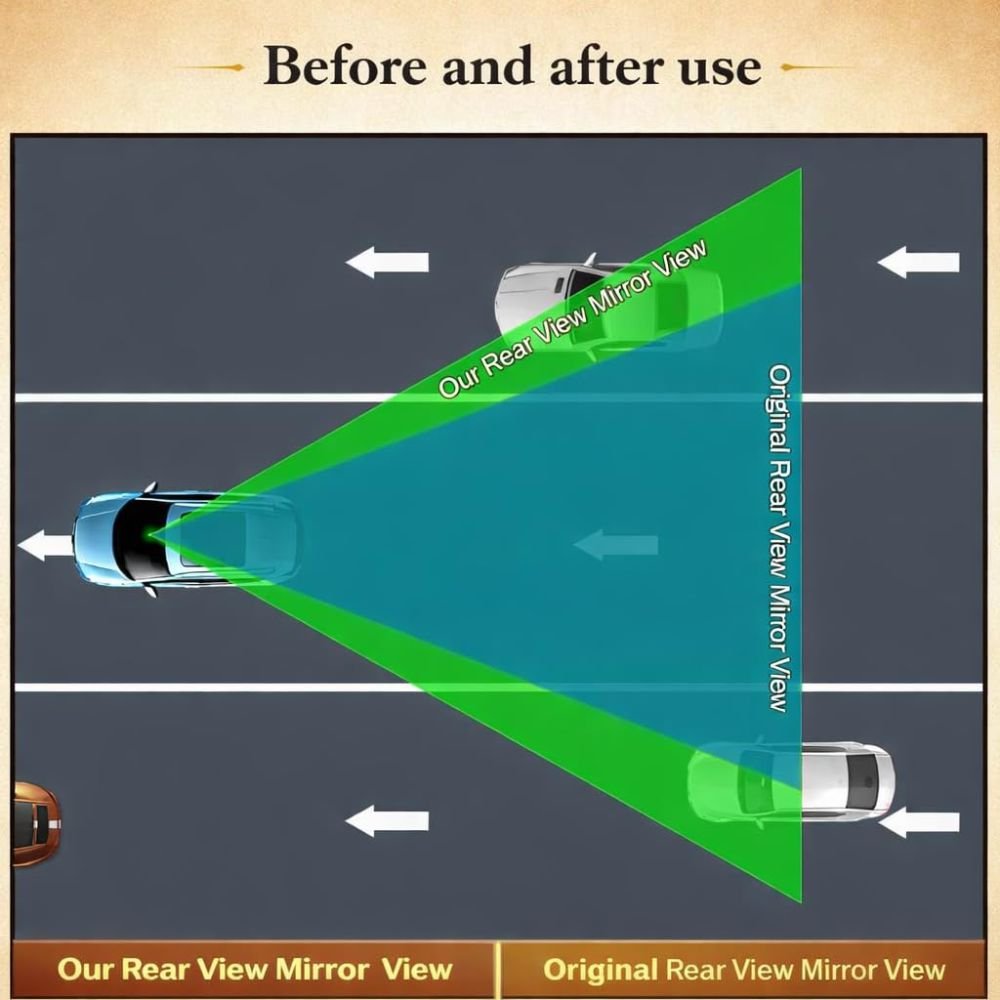 Wide - Angle Rearview Mirror – Anti - Glare & Blind Spot Reduction - REAR_MIRROR_12INCH