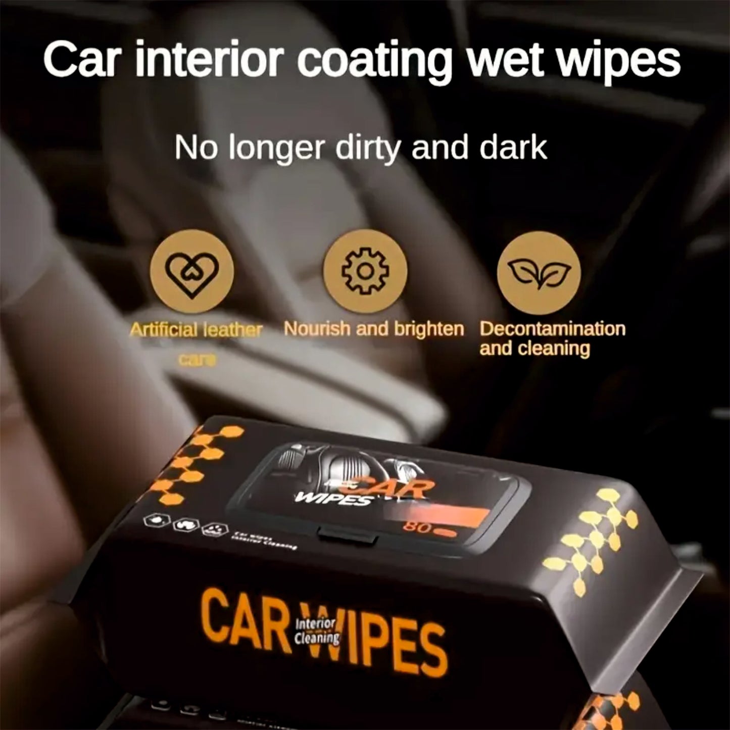 Car Cleaning Wipes | Wet Tissue Paper fo Car Washing | Car Cleaning Accessories - 80Pcs