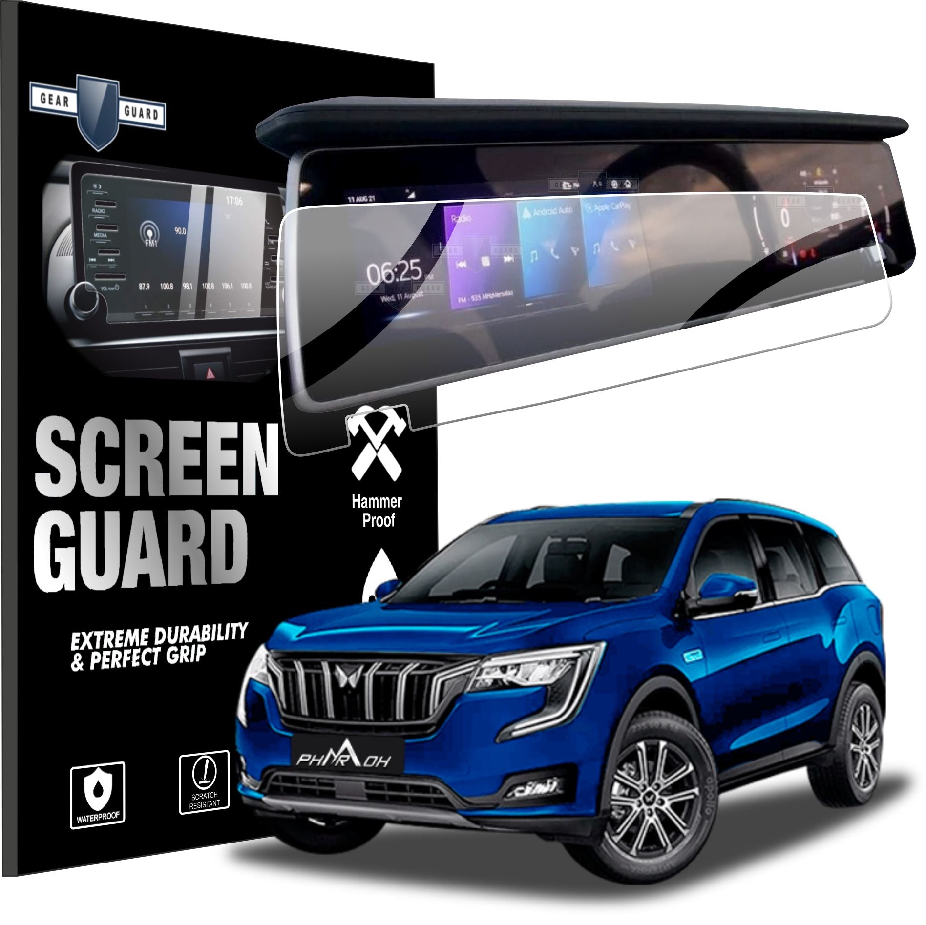 XUV 700 Accessories Touch Screen Guard -XUV700 tempered glass music system gps