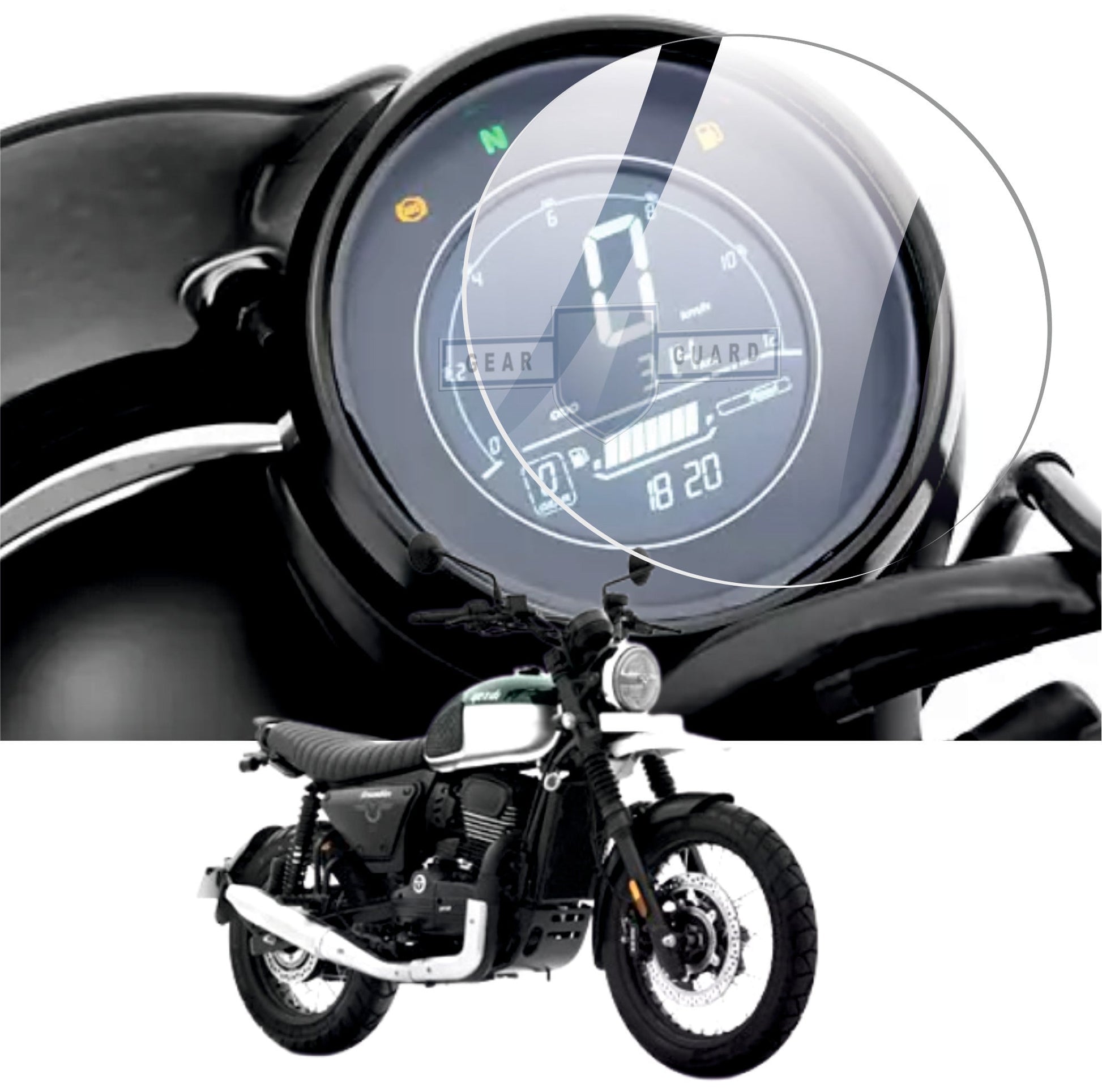 Yazdi Scrambler Bike Accessories Instrument Cluster Screen guard - SCRAMBLER_SG-1